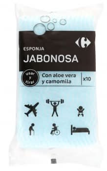 Esponja de baño jabonosa Carrefour 10 ud.