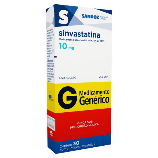 Hexal sinvastatina 10mg (30 comprimidos)