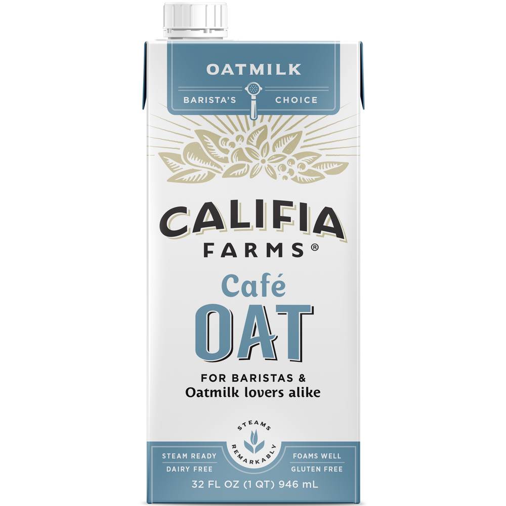 Califia Farms Cafe Oat Barista Oatmilk Milk (6 x 0.25 gal)