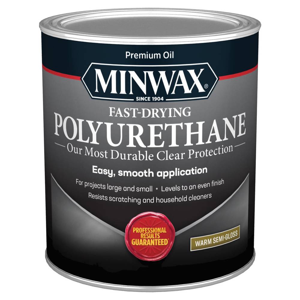 Minwax Fast-Drying Polyurethane Oil-based Clear Transparent Semi-gloss Interior Stain (1-quart) | 63005444