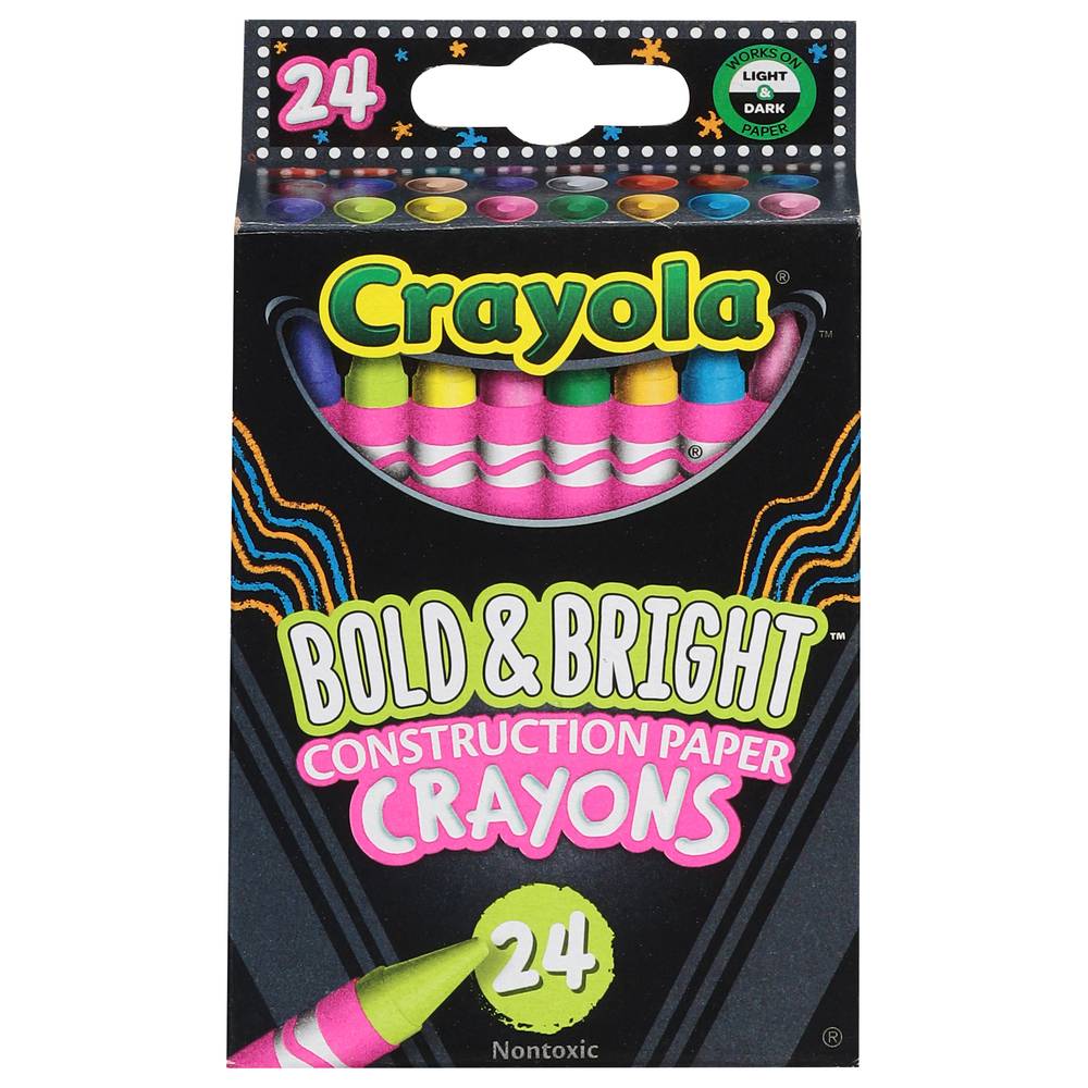 Crayola Construction Paper Crayons, School & Art Supplies, 24 Count