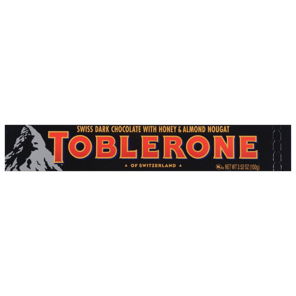 Toblerone Nougat Candy, Dark Chocolate With Honey & Almond (3.5 oz)