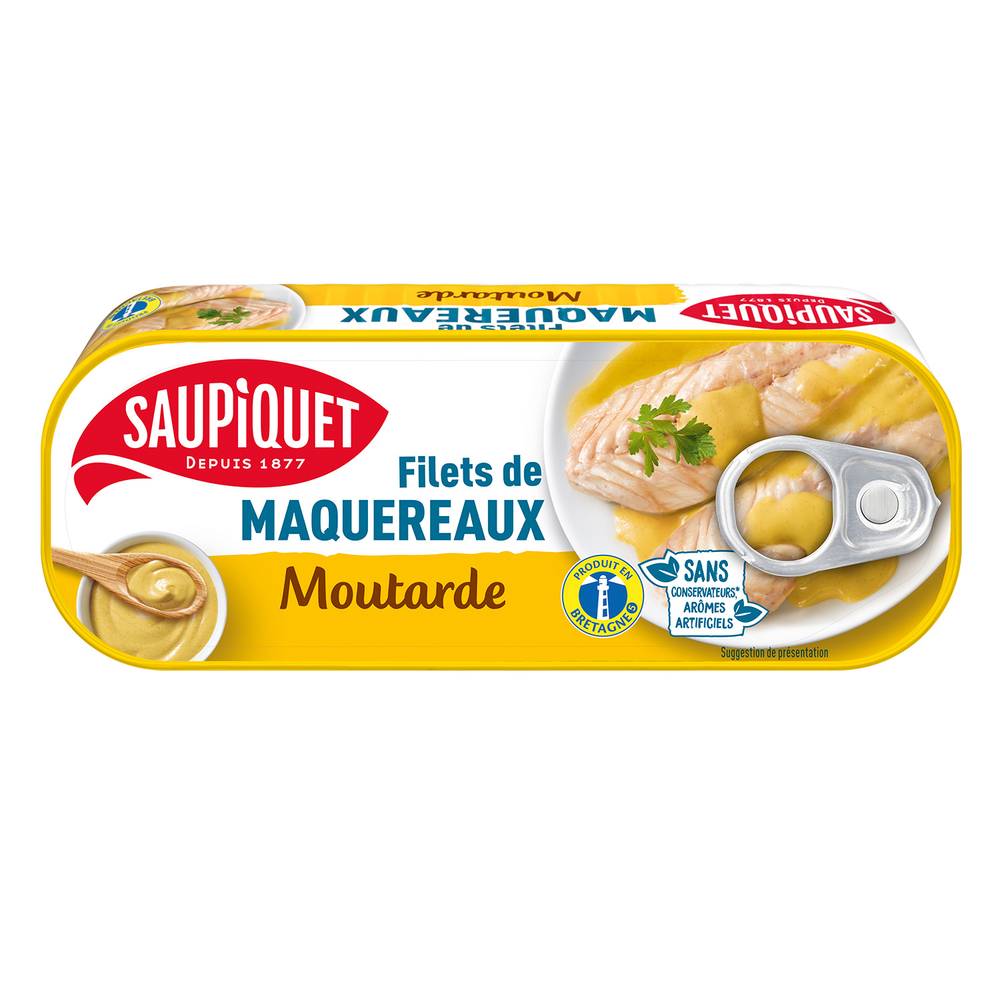 Saupiquet - Filets de maquereaux moutarde produit en bretagne tracabilite garantie (169g)