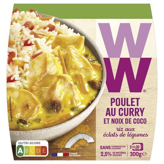 Weight Watchers - Poulet au curry et noix de coco riz aux éclats de légumes (300g)