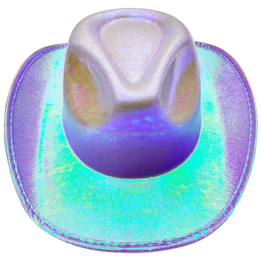 Party City Iridescent Cowboy Hat (lavender)