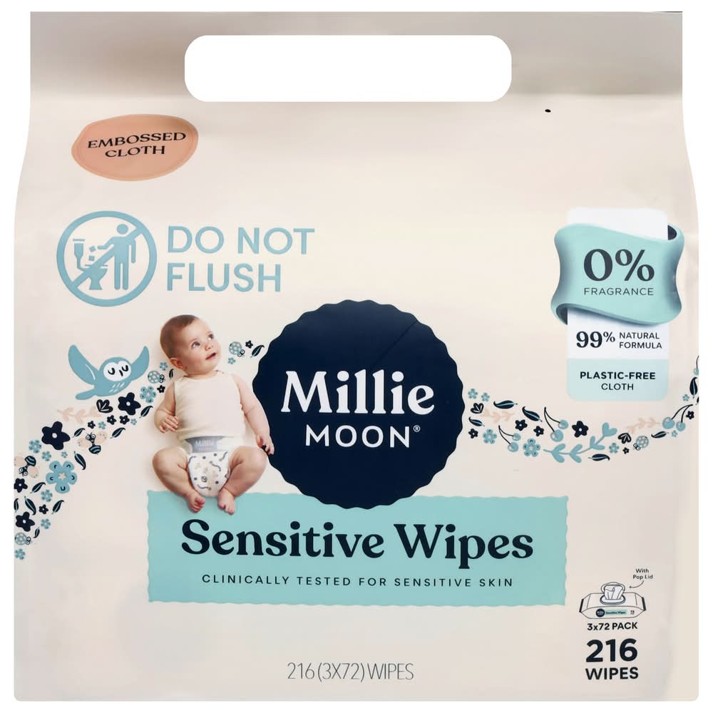Millie Moon Sensitive Baby Wipes (216 ct)
