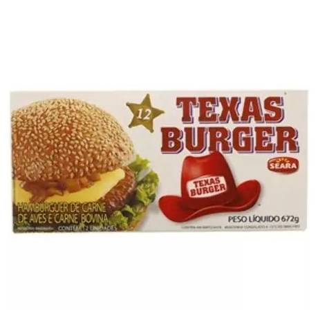 Seara hambúrguer misto de carne de aves, bovina e suína texas burguer (672 g)