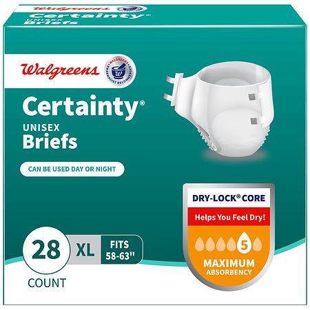 Walgreens Certainty Maximum Absorbency X-Large Unisex Briefs With Tabs