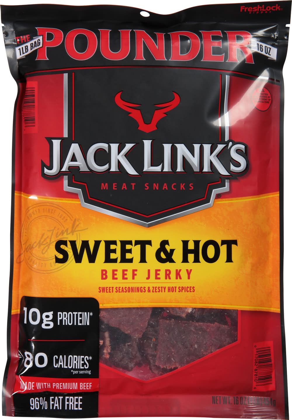 Jack Link's Beef Jerky Meat Snacks, Sweet & Hot (16 oz)