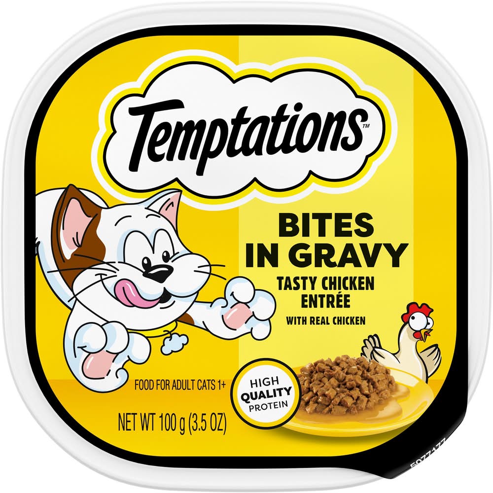 Temptations Bites In Gravy Adult Wet Cat Food - 3.5oz (Flavor: Chicken, Size: 3.5 Oz)