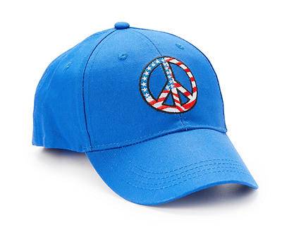 Us Flag Peace Sign Baseball Cap (blue)