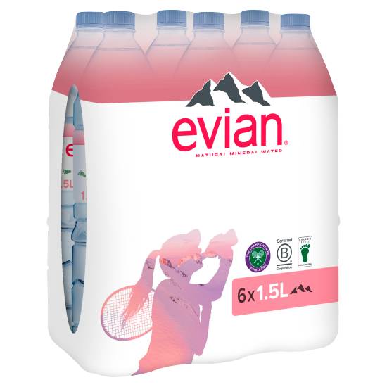 Evian Still Natural Mineral Water (6 pack, 1.5 L)