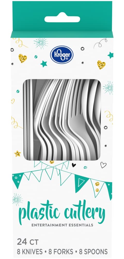 Kroger Entertainment Essentials Plastic Cutlery, White (24 ct)