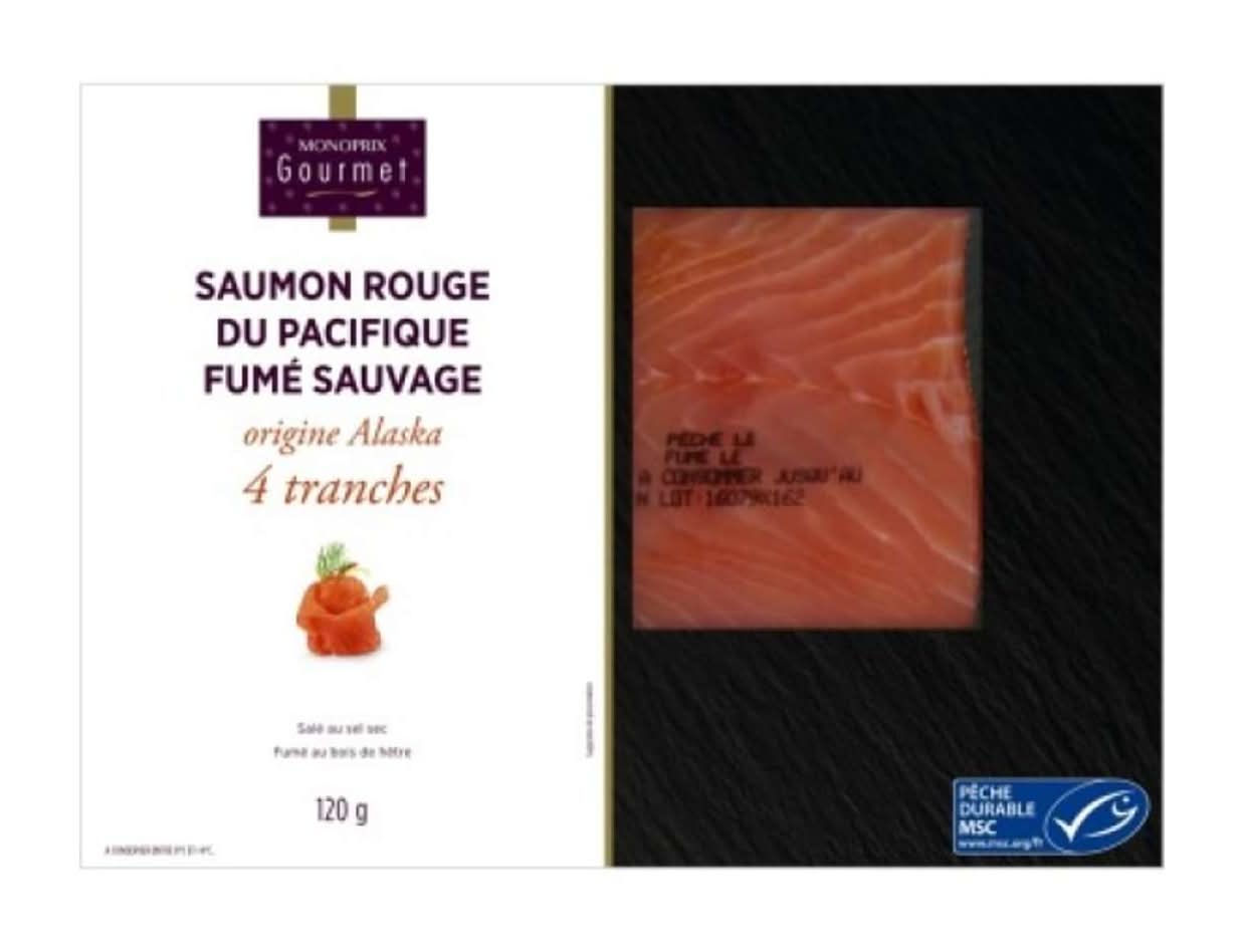 Monoprix Gourmet - Saumon rouge du pacifique fumé sauvage alaska (4)