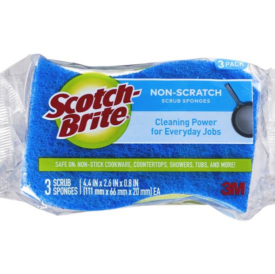 Scotch-Brite Non-Scratch Scrub Sponge, 3 Pack