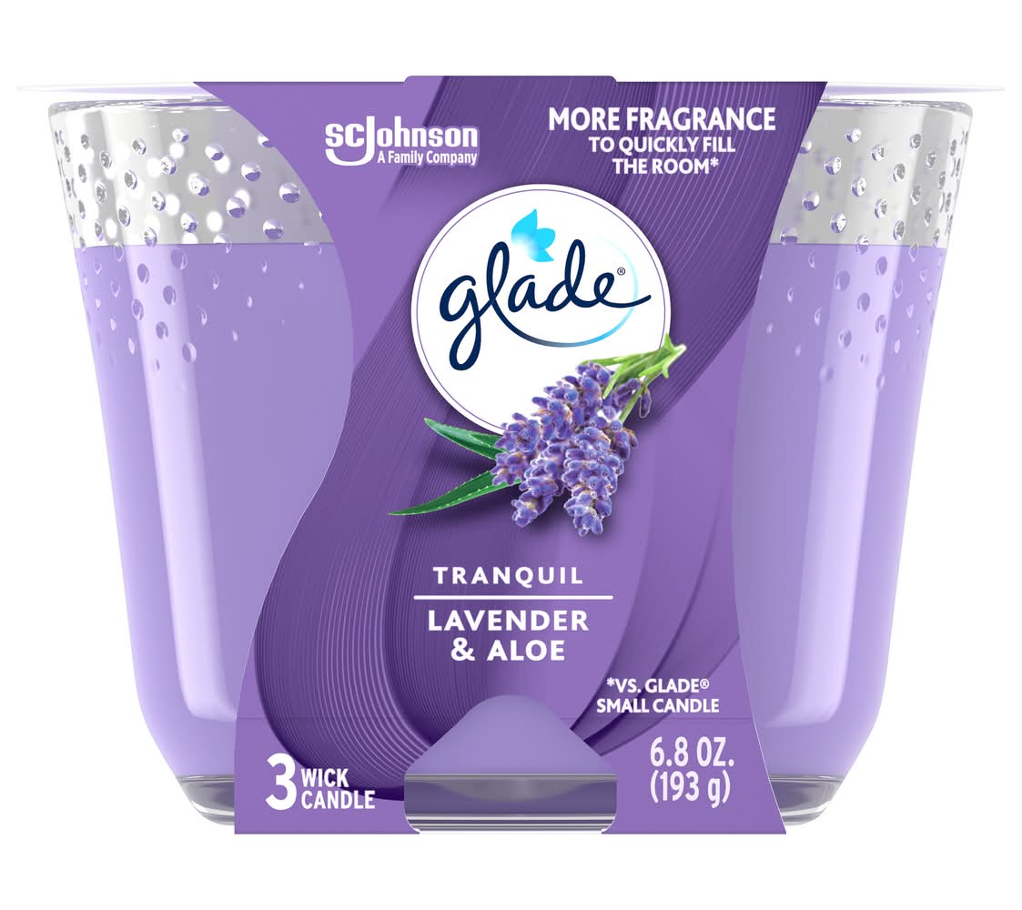 Glade Tranquil Candle, Lavender & Aloe (6.8 oz)