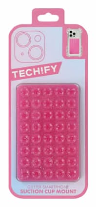 Tech!fy Glitter Smartphone Suction Cup Mount Pink