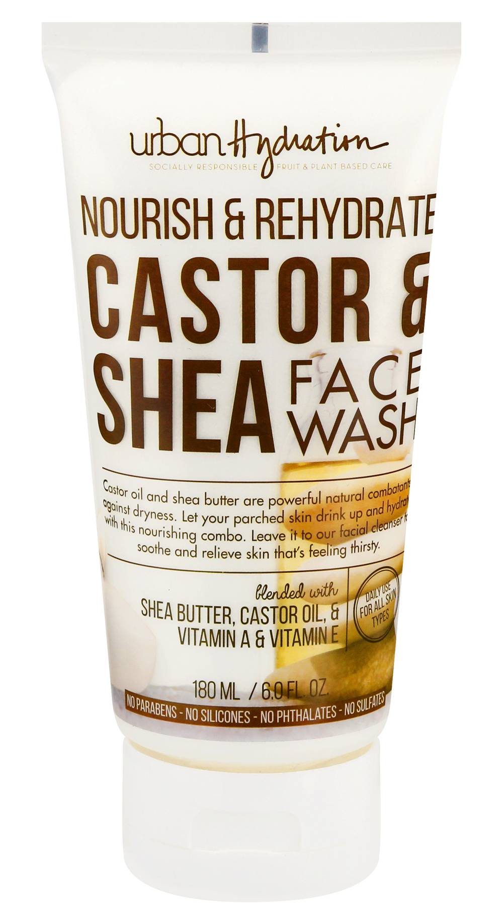 Urban Hydration Nourish & Rehydrate Castor & Shea Face Wash (6 fl oz)