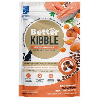 Better Kibble Semi-moist Cat Food Salmon 16oz - 16 OZ