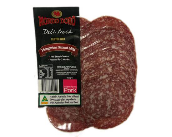 Mondo Doro Gluten Free Hungarian Salami Mild 100Gm