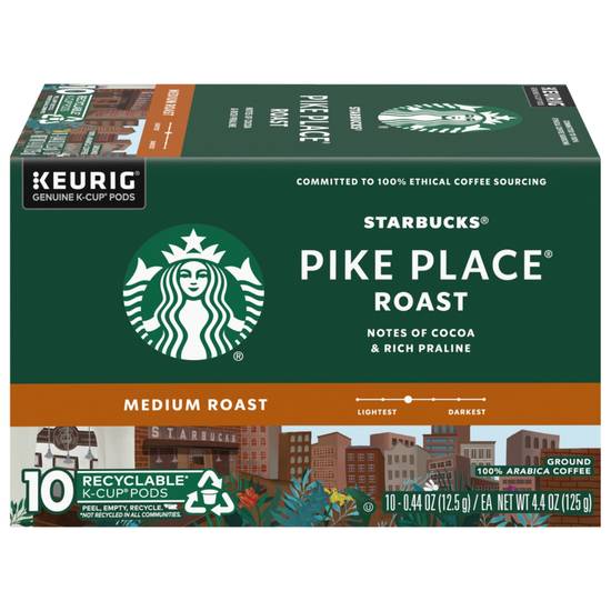 Starbucks Coffee K-Cup Pike Place Medium Roast Coffee 10CT