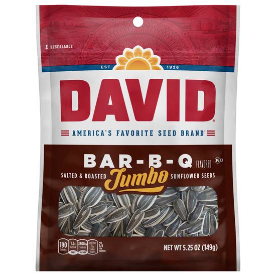 David Roasted Jumbo Sunflower Seeds (bar b q-salted)