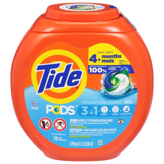 Tide Pods Coldwater Clean Clean Breeze Detergent (76ct)