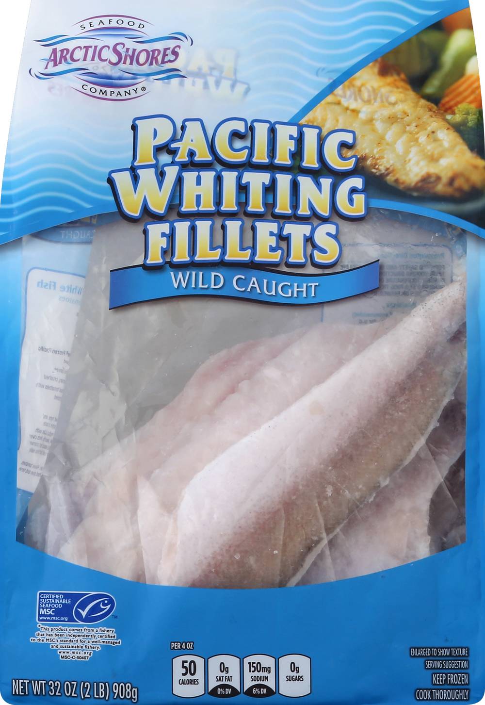 Arctic Shores Seafood Company Wild Caught Pacific Whiting Fillets (32 oz)