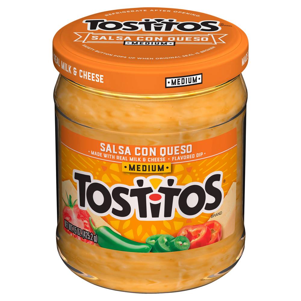 Tostitos Medium Salsa Con Queso, Milk- Cheese (15 oz)