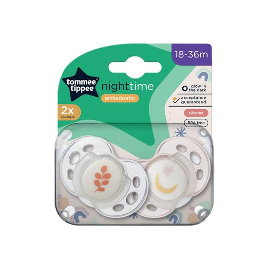 Tommee Tippee Night Time Baby Dummy 2 pack 18-36m 2 pack