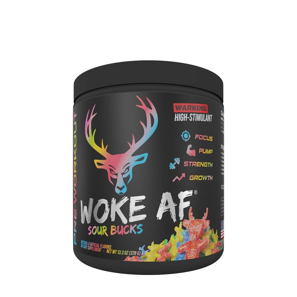 Bucked Up Woke Af Preworkout Dietary Supplement Powder (sour bucks)