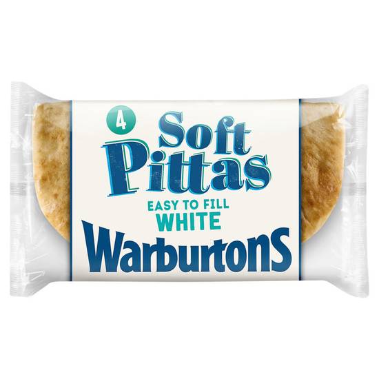 Warburtons 4 White Soft Pittas