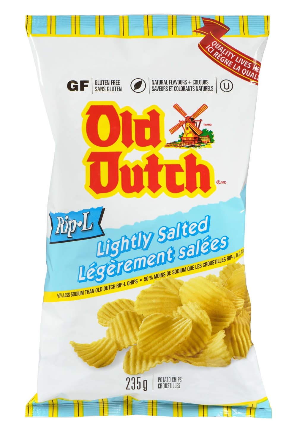 Old Dutch Rip-L Lightly Salted Potato Chips (235 g)