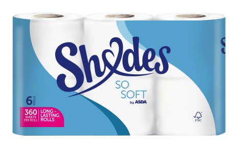 ASDA White, Shades So Soft Long-Lasting Rolls (6 pack)