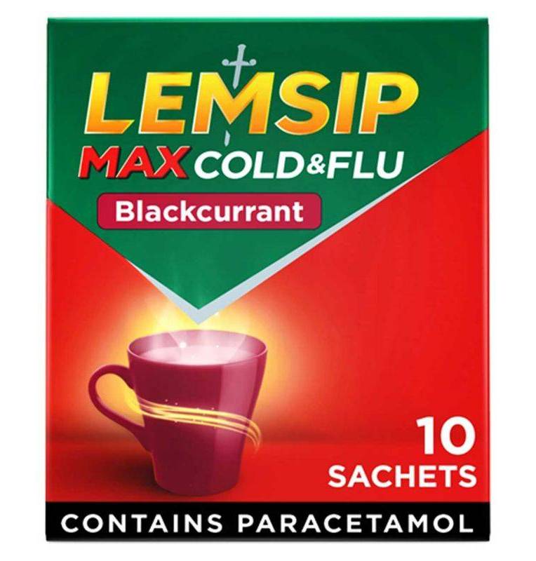 Lemsip Max Cold & Flu Blackcurrant Sachets (48g)