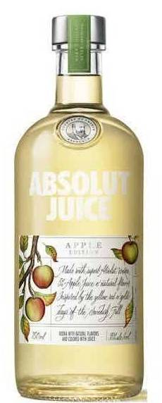 Absolut APPLE juice, 750mL, (40% ABV)