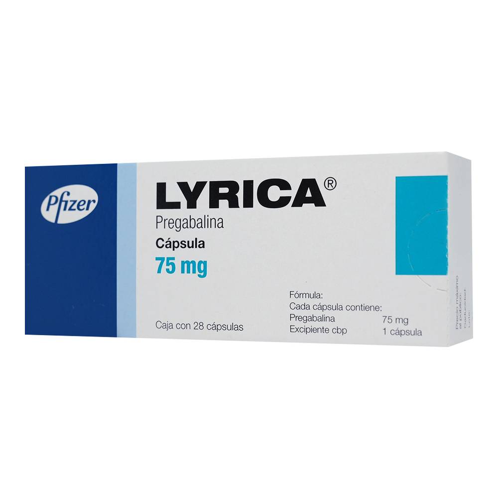 Pfizer lyrica pregabalina cápsulas 75 mg (28 piezas)