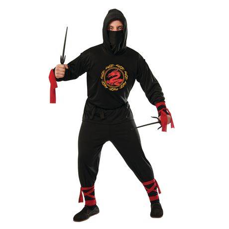 Adult Black Ninja Costume (Size: Medium)