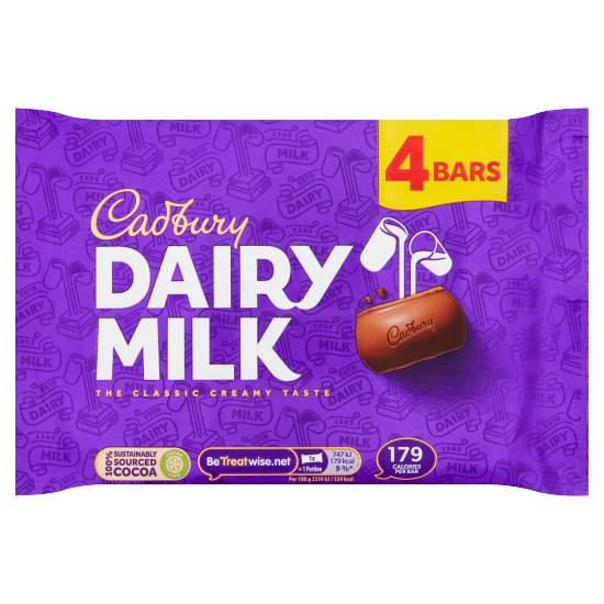 Cadbury Dairy Milk Chocolate Bar (4 pack)