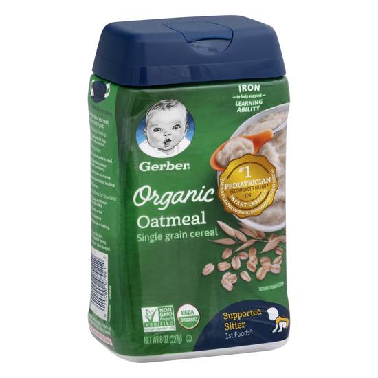 Gerber Organic Oatmeal Cereal Supported Sitter 1st Foods