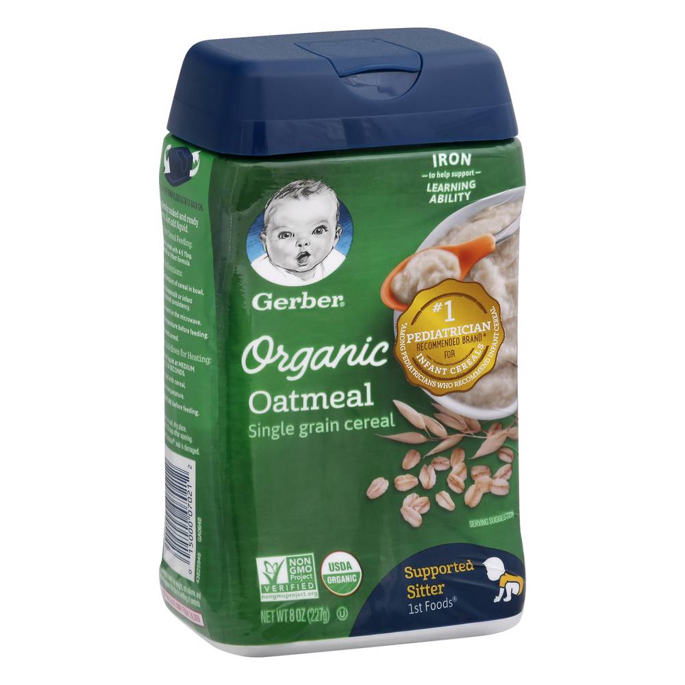 Gerber Organic Oatmeal Cereal Supported Sitter 1st Foods (8 oz)