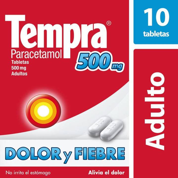 Tempra paracetamol tabletas 500 mg (10 piezas)