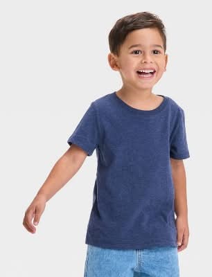 Toddler Boys' Short Sleeve Solid T-Shirt - Cat & Jack™ Navy Blue 12M