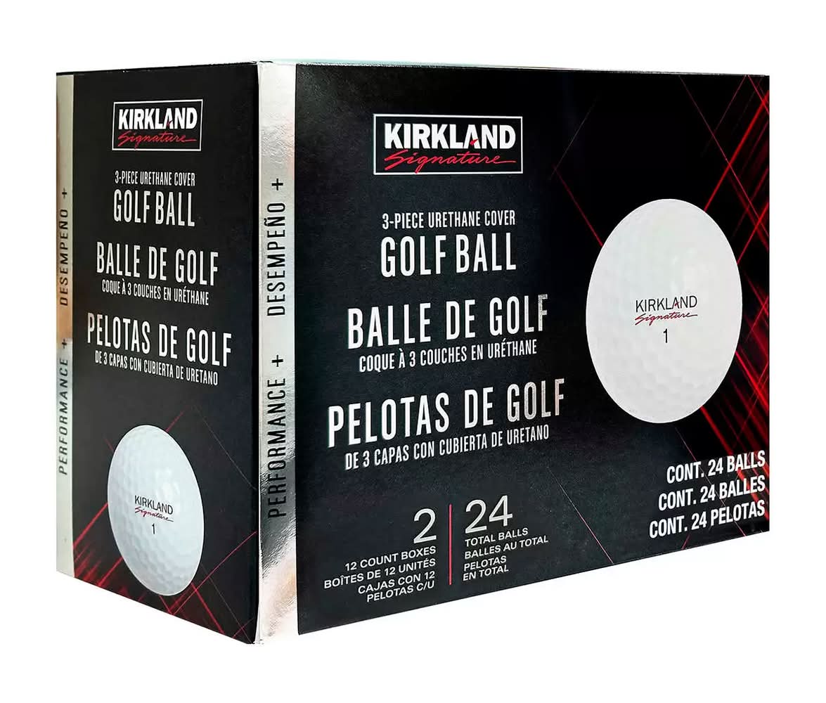 Kirkland Signature · Pelotas de golf cuberto de uretano con perfomance + desempeño (24 un)