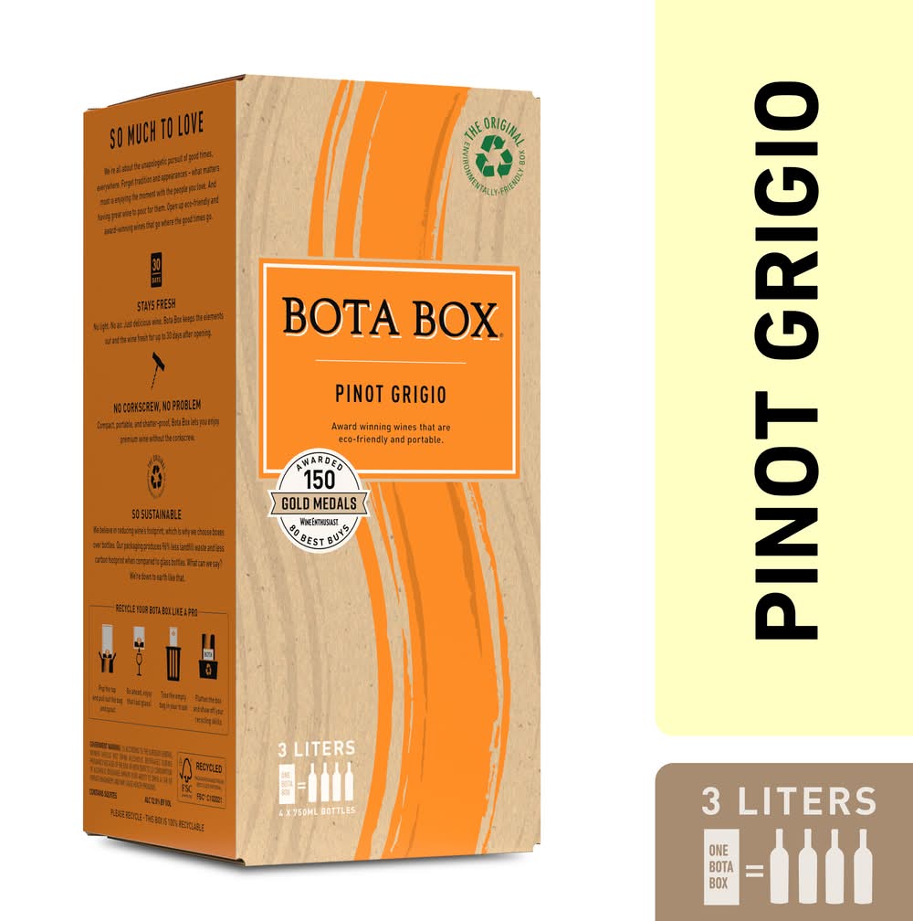 Bota Box Pinot Grigio Wine, 2018 (3 L)