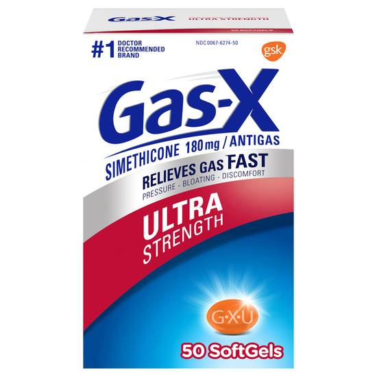 Gas-X Ultra Strength Simethicone 180 mg Softgels (50 ct)