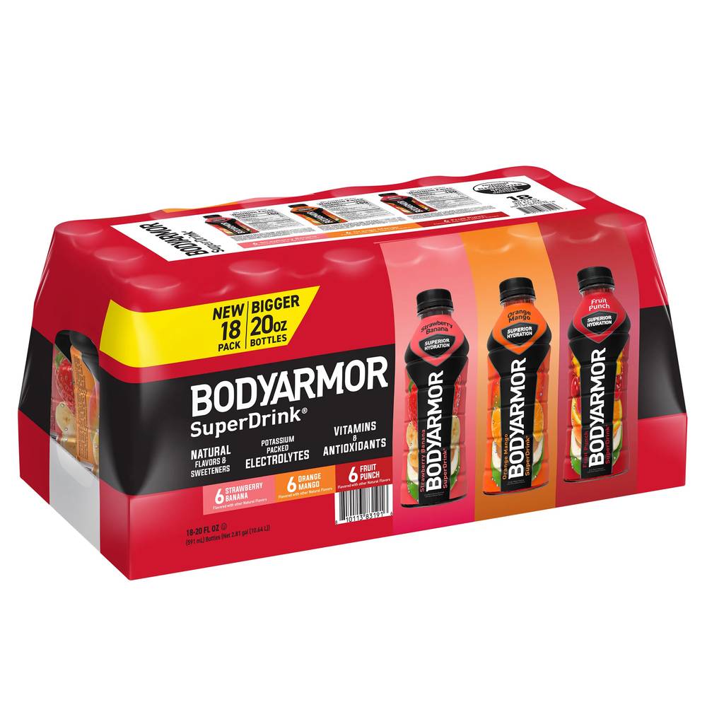 Body Armor SuperDrink, Variety Pack, 20 fl oz, 18-count