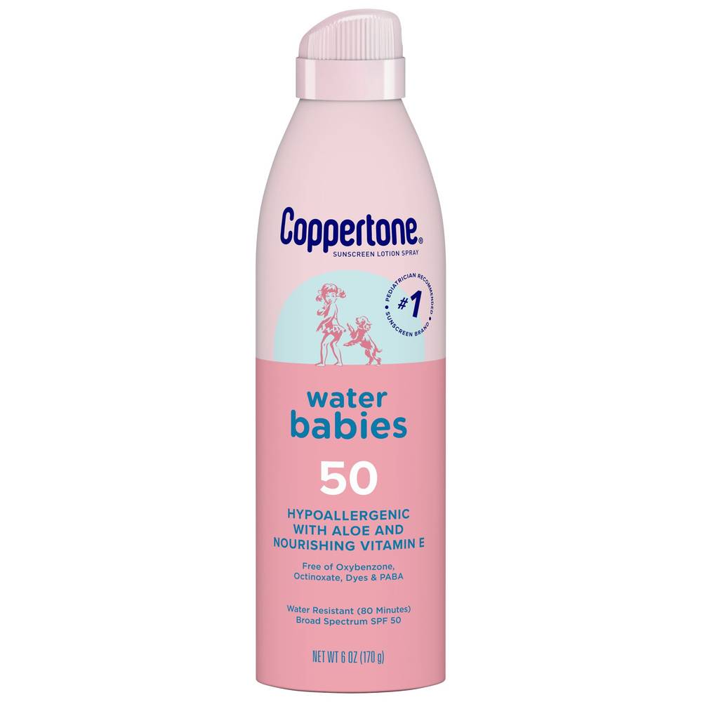 Coppertone WaterBABIES Sunscreen Quick Cover Spray Broad Spectrum SPF 50, 6 OZ