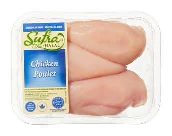Sufra Poitrines De Poulet Désossées Sans Peau Halal / Halal Boneless Skinless Chicken Breast 645.0 G