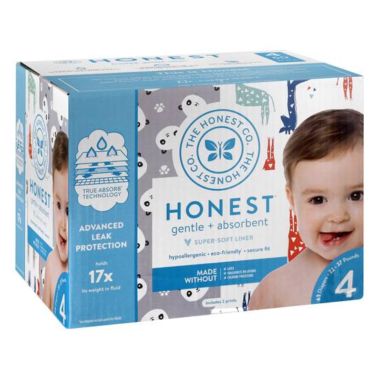 Honest Gentle & Absorbent Leak Protection Diapers Size 4 (60 ct)